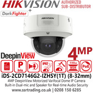 iDS-2CD7146G2-IZHSY(1T) (8.32mm) Hikvision Dome IP Camera 4MP AcuSense AI IK10 Vandal Resistant IP67 Weatherproof