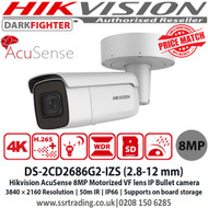 Hikvision Darfighter AcuSense 8MP Bullet Network Camera 2.8-12mm Motorized Varifocal lens, 50m IR, 120dB WDR, IP66, IK10, Built-in micro SD card slot, Human and vehicle classification alarm based on deep learning - DS-2CD2686G2-IZS - 4th