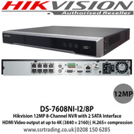 Hikvision 12MP NVR 8 Channel with 8 POE Port, 2 SATA Interface, HDMI Video output at up to 4K (3840 × 2160) resolution - DS-7608NI-I2/8P - 3rd