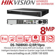 Hikvision DS-7608NXI-I2/8P/Vpro 8Ch I/VPro Series NVR with AcuSeek 