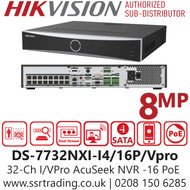 Hikvision 32Ch I/VPro Series NVR with AcuSeek - DS-7732NXI-I4/16P/VPro