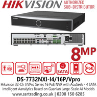 Hikvision DS-7732NXI-I4/16P/VPro 32Ch I/VPro Series NVR with AcuSeek - 4 SATA Interfaces - H.265+/H.265/H.264+/H.264 Video Formats