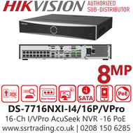 Hikvision 16Ch I/VPro Series NVR with AcuSeek - DS-7716NXI-I4/16P/Vpro