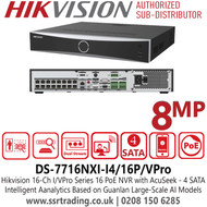 DS-7716NXI-I4/16P/Vpro Hikvision 16Ch I/VPro Series NVR with AcuSeek - 16 PoE - 4 SATA Interfaces 