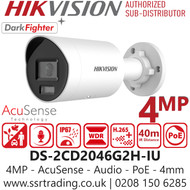 Hikvision 4MP Darkfighter AcuSense Audio Bullet PoE Camera - DS-2CD2046G2H-IU (4mm)