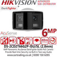 Hikvision DS‑2CD2T66G2P‑ISU/SL Surveillance IP Network Camera – H.265+ Compression, WDR, Low‑Light Performance, Two Way Audio, IP67 Water and Dust Resistant