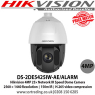 Hikvision CCTV 4MP Speed Dome Network Camera with 25× optical zoom 16× digital zoom 150 m IR distance H.265+/H.265 video compression, Defog - DS-2DE5425IW-AE/ALARM - 3rd