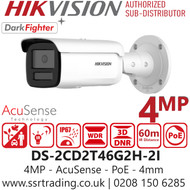 Hikvision 4MP AcuSense Darkfighter Bullet IP PoE Camera - DS-2CD2T46G2H-2I (4mm)