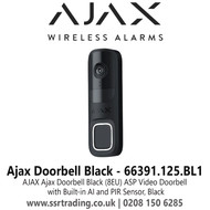 AJAX 66391.125.BL1 Doorbell Black Video Doorbell with Built-in AI and PIR Sensor, Black