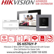 DS-KIS702Y Hikvision Two Wire 2MP IP Video Intercom Kit with Screen 