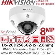 Hikvision 8MP AcuSense Audio Dome IP Camera - DS-2CD2586G2-IS (2.8mm)