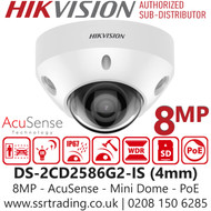Hikvision 8MP AcuSense Audio Dome IP Camera - DS-2CD2586G2-IS (4mm)