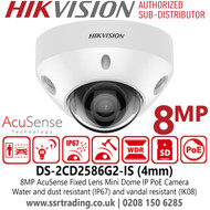 Hikvision 4K/8MP AcuSense Audio Dome IP Camera - DS-2CD2586G2-IS (4mm)