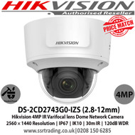 Hikvision CCTV Camera 4MP 2.8-12 mm Varifocal lens 30m IR IP67 IK10 Dome Network Camera, Built-in micro SD/SDHC/SDXC card slot - DS-2CD2743G0-IZS - 2nd