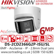 Hikvision 6MP Panoramic Turret IP Camera - DS-2CD2366G2P-ISU/SL (2.8mm)