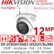 Hikvision 12MP Acusense Strobe Light IP Camera - DS-2CD2H126G3-IZS2UY/SL(RB) (2.8-12mm)