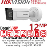 Hikvision iDS-2CD7AC5G0-IZHS (2.8-12mm) 12MP DeepinView Motorized Varifocal Lens IP PoE Bullet Camera with Face Counting, Multi-Target-Type Detection 