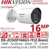Hikvision 16MP Acusense Bullet Network Camera - DS-2CD20166G3-IY (2.8mm)