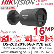 Hikvision 16MP Acusense Bullet PoE Camera - DS-2CD20166G3-IY/Black (4mm)