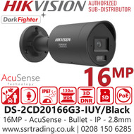Hikvision 16MP Audio Acusense Bullet PoE Camera - DS-2CD20166G3-IUY/Black (2.8mm)