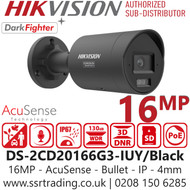 Hikvision 16MP Audio Acusense Bullet PoE Camera - DS-2CD20166G3-IUY/Black (4mm)