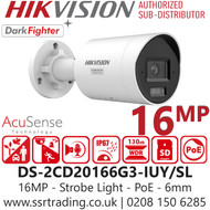 Hikvision 16MP Acusense Strobe Light Network Camera - DS-2CD20166G3-IUY/SL (6mm)