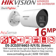 DS-2CD20166G3-IUY/SL (6mm) Hikvision 16MP Acusense Strobe Light IP PoE Camera 