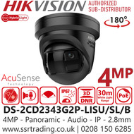 Hikvision 4MP Panoramic PoE Camera - DS-2CD2343G2P-LISU/SL/Black (2.8mm)