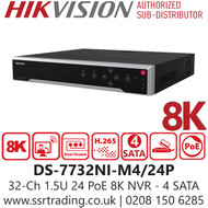 Hikvision 32Ch 24 PoE 8K NVR with 4 SATA - DS-7732NI-M4/24P