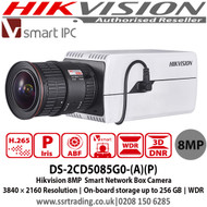Hikvision DS-2CD5085G0-(A)(P) 8MP Smart Network Box Camera, 6 behavior analyses, 3 exception detections, face detection, and counting, Built-in microSD/SDHC/SDXC card slot, up to 256GB
