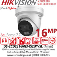 Hikvision DS-2CD23166G3-IS2UY/SL 16MP IP Turret CCTV Camera, EXIR 2.0 Infrared, WDR, H.265+, NDAA Compliant, IP67 Outdoor Security