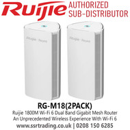 Ruijie 1800M Wi-Fi 6 Dual-band Gigabit Mesh Router - RG-M18(2PACK)