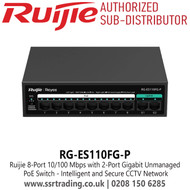 RG-ES110FG-P Ruijie 8 Port 10/100 Mbps 2-Port Gigabit PoE Switch 