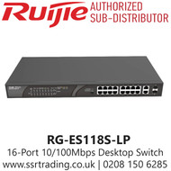 Ruijie 16 Port 10/100Mbps Desktop Unmanaged Switch - RG-ES118S-LP