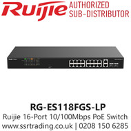 Ruijie 16 Port 10/100 Mbps with 2-Port Gigabit Unmanaged PoE Switch - RG-ES118FGS-LP