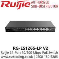 Ruijie 24 Port 10/100 Mbps with 2-Port Gigabit Rackmount PoE Switch - RG-ES126S-LP V2