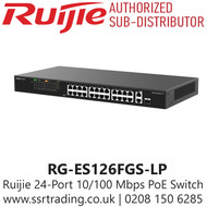 Ruijie 24 Port 10/100 Mbps with 2-Port Gigabit Unmanaged PoE Switch - RG-ES126FGS-LP