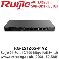 Ruijie 24 Port 10/100 Mbps with 2-Port Gigabit Rackmount PoE Switch - RG-ES126S-P V2