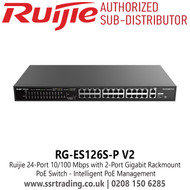 Ruijie RG-ES126S-P V2 24 Port 10/100 Mbps with 2-Port Gigabit Rackmount PoE Switch