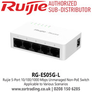 Ruijie RG-ES05G-L 5-Port 10/100/1000 Mbps Non-PoE Switch for Home Office, Retails, Cafe, Villa, etc.