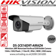 Hikvision DS-2CE16D9T-AIRAZH 2MP 5-50mm motorized varifocal lens 110m IR distance IP66 WDR Bullet Camera - Ist
