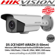 Hikvision CCTV Camera 2MP 5-50mm motorized varifocal lens 110m IR distance IP66 WDR Bullet Camera - DS-2CE16D9T-AIRAZH - 2nd