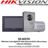 Hikvision 2 wire digital IP video intercom kit for villa or house, only one call button -  DS-KIS701
