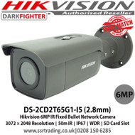 Hikvision DS-2CD2T65G1-I5/Grey 6MP IR Fixed Grey Bullet Network Camera with 2.8mm fixed lens, 50m IR, 120dB WDR, Powered by Darkfighter, IP67, BLC/3D DNR/ROI/HLC,  Support on-board storage, up to 128 GB