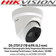 Hikvision - 6.2mm fixed lens thermographic turret body temperature measurement camera - DS-2TD1217B-6/PA