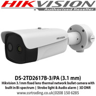 Hikvision - 3.1mm fixed lens thermal network bullet camera with built in Bi-spectrum - DS-2TD2617B-3/PA