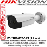 Hikvision 3.1mm fixed lens thermal network bullet camera with built in Bi-spectrum - DS-2TD2617B-3/PA