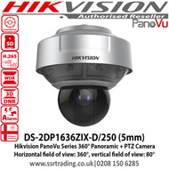 Hikvision PanoVu Series 360° Panoramic + PTZ Camera - DS-2DP1636ZIX-D/250 (5mm)