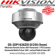 Hikvision DS-2DP1636ZIX-D/250 (5mm) PanoVu Series 360° Panoramic + PTZ Camera 