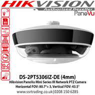 Hikvision PanoVu Mini Series IR Network PTZ Camera with Up to 30 m IR radius, IP66, Three flexible cameras are adjustable along a circular track, slide range: 0°to 270° - DS-2PT5306IZ-DE(4mm)